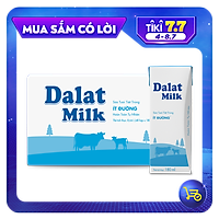 Thùng 48 hộp sữa tươi tiệt trùng ít đường Dalatmilk 180ml (180ml x 48)