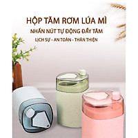 Hộp đựng tăm tự động rơm lúa mì hình trái tim, chất liệu thiên nhiên từ lúa mạch tặng kèm túi tăm-MH3011.