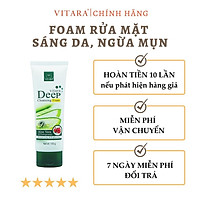 Sữa rửa mặt sáng da Vitara Deep Cleansing Foam giảm thiểu dầu, bụi bẩn, lớp trang điểm, ngừa mụn, giữ ẩm 100g