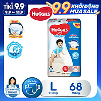 Tã Dán Huggies Dry Gói Cực Đại L68 (68 Miếng) - Bao Bì Mới