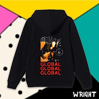 Áo hoodie Wright global brand on fire hiphop 2021 unisex
