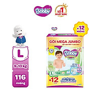 Tã/bỉm quần Bobby Mega Jumbo Lõi nén thần kì 3mm - Tặng 12 miếng trong gói