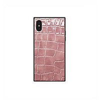 Ốp vuông hoa văn da cá sấu dành cho iPhone X/XS - Hàng nhập khẩu