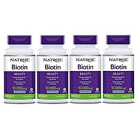 Natrol Biotin, Maximum Strength, 10,000 mcg Tablets 100 ea (Pack of 4)