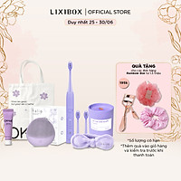 PURPLE BEAUTY BOX Vệ sinh toàn diện ( Bàn Chải Điện Halio, Máy Rửa Mặt, 2 Đầu bàn chải, Kem Dưỡng chống lão hóa)