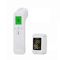 Digital Forehead Thermometer Non-contact Infrared Thermometer and Digital Fingertip Pulse Oximeter SpO2 Blood Oxygen Sensor Saturation PR Pulse Rate Monitor