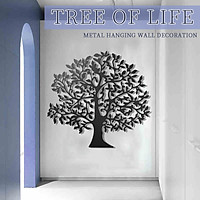 Black Tree Of Life Paint Metal Hanging Wall Art Home Decoration Iron Corridor