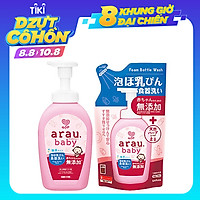 Combo Nước Rửa Bình Arau Baby ( Bình 500ml + Túi 450ml)