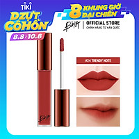 Son kem lì Bbia Last Velvet Lip Tint - 24 Trendy Note 5g (màu hồng đất ánh cam nhẹ)