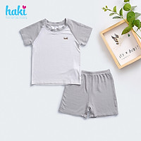 Bộ quần áo sơ sinh cho bé vải sợi tre siêu mềm mịn cao cấp - Bộ quần áo cộc tay raglan, phối màu, bộ cộc tay bé gái - bộ cộc tay bé trai, đồ sơ sinh cho bé từ 3 tháng đến 3 tuổi (4kg - 15kg) Haki BB022