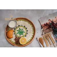 Khay mây khảm trai - Khay khảm trai decor - khay cafe - đồ thủ công mỹ nghệ
