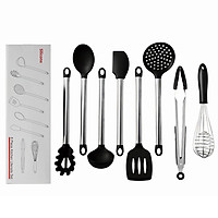 Bộ Dụng Cụ Nấu Ăn Nhà Bếp Silicone Chống Dính Cán Tay Cầm Bằng Thép (8 Cái)