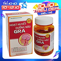 Hoạt huyết dưỡng não GRAE của Vioba. Bổ sung Coenzyme Q10 giúp ổn định tim mạch, tăng cường tuần hoàn máu não và ngoại vi. Hỗ trợ điều trị chứng sau tai biến, giảm đau đầu, chóng mặt, rối loạn tiền đình, mất ngủ, mệt mỏi, suy giảm trí nhớ. Lọ x 100 viên.