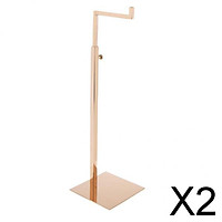 2xStainless Steel Adjustable Metal Handbag Bag Display Stand Holder Rack Rose Gold