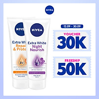 Combo Tinh chất dưỡng thể trắng da NIVEA ngày 180ml & đêm 200ml (88314+89122)