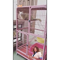 Lồng chuồng mèo nan ống 3 tầng sơn tĩnh điện
