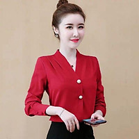 Áo sơ mi cổ v công sở sang trọng