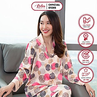 Đồ ngủ nữ pyjama tay dài quần dài freesize HW1008 đồ mặc nhà đẹp lụa Pháp cao cấp, mềm mịn - RELAX