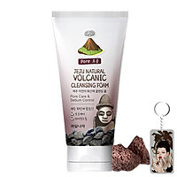 Sữa rửa mặt tro núi lửa Jeju Vocanic Cleansing Foam Hàn Quốc 120g + Móc khóa