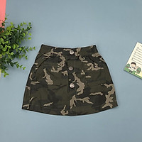 Chân váy kaki họa tiết rằn ri đính cúc bé gái size 3-7T. Chất kaki đanh tay,không nhăn.Thời trang trẻ em, quần áo trẻ em