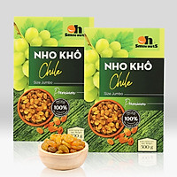 Combo 2 Hộp Nho Khô Không Hạt Smile Nuts 500g - Nho khô vàng nhập khẩu từ Chile, 100% không đường và chất bảo quản