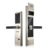 Khóa cửa điện tử VICKINI 39812.001 MSN ken xước mờ. Mở bằng Vân tay, mật mã, thẻ từ, chìa cơ. Hàng chính hãng
