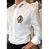 Áo Sơ Mi Nam Viền Cổ Phối Họa Tiết Vương Miệng King Lịch Lãm