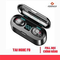 Tai Nghe Bluetooth Không Dây 5.0, ADEMAX F9, Cảm Ứng Vân Tay, Màn Led Báo Pin, Kháng Nước, Chống Ồn, Âm Thanh Cực Chất - Hàng chính hãng