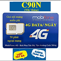 Sim 4G Mobifone C90N Tặng 4GB / Ngày Và 1000 Phút Nội Mạng - Hàng Chính Hãng - Giao Mẫu Ngẫu Nhiên