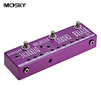 MOSKY RC5 6-in-1 Guitar Multi-Effects Pedal Reverb + Chorus + Distortion + Overdrive + Booster + Buffer Full Metal Shell