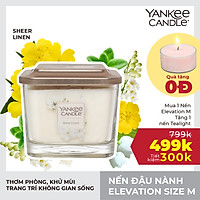 Nến ly vuông Elevation Yankee Candle size M - Sheer Linen (347g)
