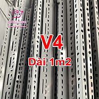 Sắt V lỗ | V4 dài 120cm, 150cm, dày 1,6mm, Lắp ráp kệ sắt đa năng