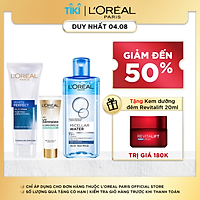 Bộ kem chống nắng & sữa rữa mặt & tẩy trang sạch sâu L'Oreal Paris