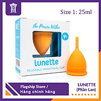 Cốc Nguyệt San Lunette Màu Cam - Vật Liệu 100% Silicon Y Tế Đạt Chứng Nhận FDA - Nguyên Tem Niêm Phong - Sản Xuất Tại Phần Lan - Hàng Chính Hãng - Lunette Menstrual Cup Orange