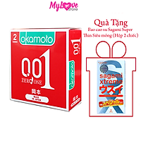 Bao Cao Su Okamoto Zero One Siêu Mỏng 0,01 Hộp 2 Chiếc Nhật Bản + Tặng 1 Hộp Bao Cao Su Sagami Xtreme Super Thin Siêu Mỏng 0,03 mm Hộp 2 Chiếc Nhật Bản mylovestore