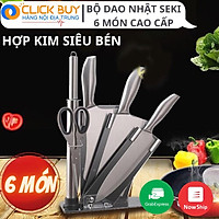 Bộ Dao Nhật 6 Món Hợp Kim Siêu Bền Nhà Bếp Cao Cấp Kèm Khay Đựng