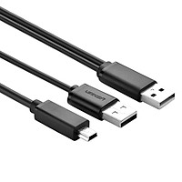 Dây USB 20 Ra 1 USB, 1 Mini USB Ugreen 10346 (0.5m) - Hàng chính hãng