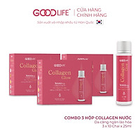 Combo 3 hộp nước uống GOODLIFE COLLAGEN GLOW 3000mg -kết hợp độc đáo Nano Curcumin (tinh bột nghệ) và Vitamin C (10 ống)