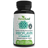Vitamin B2 Riboflavin, 400mg - 90 Capsules - Promotes Healthier Blood, Nervous System and Helps Boost Energy and Metabolism – Non-GMO, Gluten Free Daily Dietary Supplement – by ForestLeaf