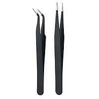 Stainless Steel Tweezers Eyelash Extension Tweezers Set Set of 2 Lash Extension Tweezers Eye Makeup Tools