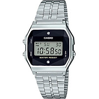 Đồng Hồ Casio Nam Dây Kim Loại Đính Kim Cương Thật A159WAD-1 - Bạc