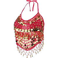Trang Phục Belly Dance Bra Halter Top Trang Phục Biểu Diễn Sequin
