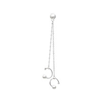 Bông Tai Bạc S925 Khuyên Kẹp Vành Pearl Drop Tua Rua Xinh Xắn | Khuyên Tai Nữ Trang Sức Bạc Thời Trang Ear Cuff