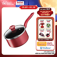 Quánh chống dính đáy từ Tefal So Chef G1352395 18cm có nắp (Đỏ) - Hàng chính hãng