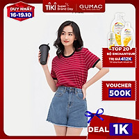 Áo thun nữ GUMAC ATB809 sọc ngang form dáng basic năng động, nhiều màu cá tính
