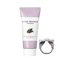 Sữa Rửa Mặt Rau Củ Dưỡng Ẩm, Làm Sạch Da Byvibes Wonder Bath Super Vegiwhip Cleanser 130g + Tặng Kèm 1 Băng Đô Tai Mèo ( Màu Ngẫu Nhiên)