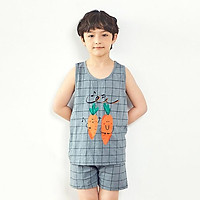 Bộ đồ ba lỗ mặc nhà cotton mịn cho bé trai U4004 - Unifriend Hàn Quốc, Cotton Organic