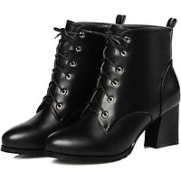 Boot nữ cổ ngắn đế vuông sành điệu êm chân GBN132