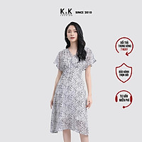 Đầm Xòe Họa Tiết Chấm Bi K&K Fashion KK109-04 Tay Cánh Dơi Chất Liệu Voan Hàn