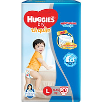 Tã Quần Huggies Dry Pants Jumbo L38 (9 - 14Kg) - Gói 38 Miếng